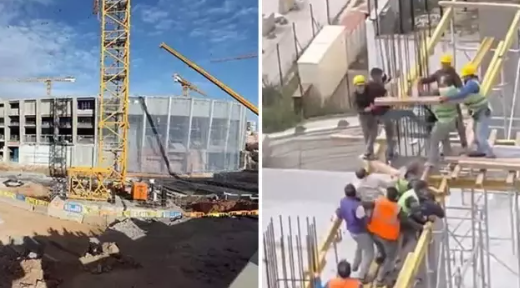 Работниците на „Камп Ноу“ се степале на градилиштето! (ВИДЕО)