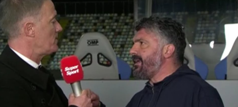 Скандал по дербито: Гатузо му се внесуваше во лице на коментаторот (ВИДЕО)