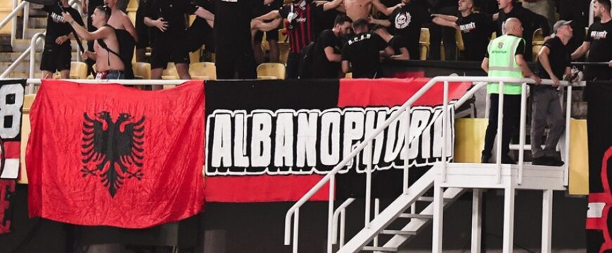 Приведен навивач на Шкендија поради симбол што предизвикува омраза